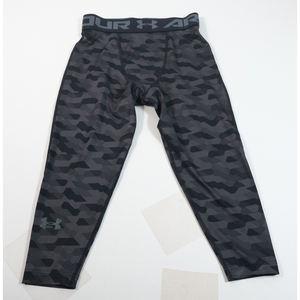 Under Armour Leggings Womens SM Grey Geometric Camo‎ HeatGear Compression Pants